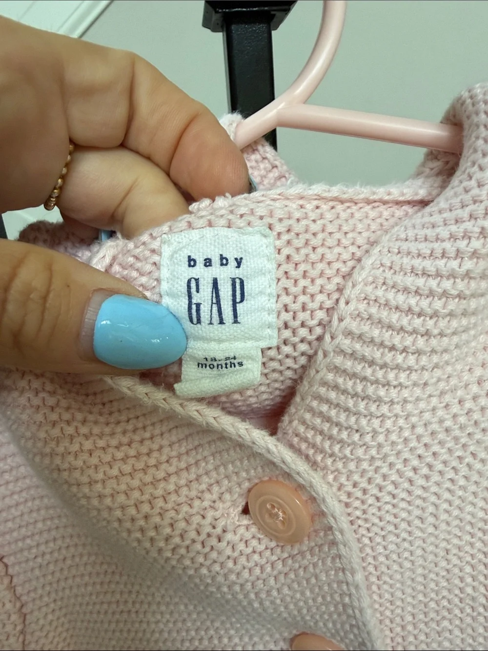 GAP Light Pink Knit Button-Front Kids Cardigan never worn